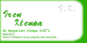 iren klempa business card